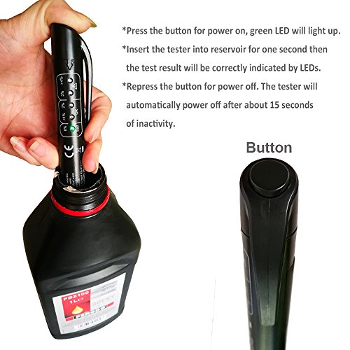 eOUTIL MT300 Brake Fluid Tester Automotive Diagnostic Testing Tool Auto Brakes Calibrated For DOT3 DOT4 with 5 LED Indicator