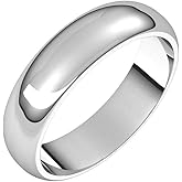 Sonia Jewels Solid 925 Sterling Silver 5mm Wedding Band Ring Classic Plain Traditional - Size 8.5