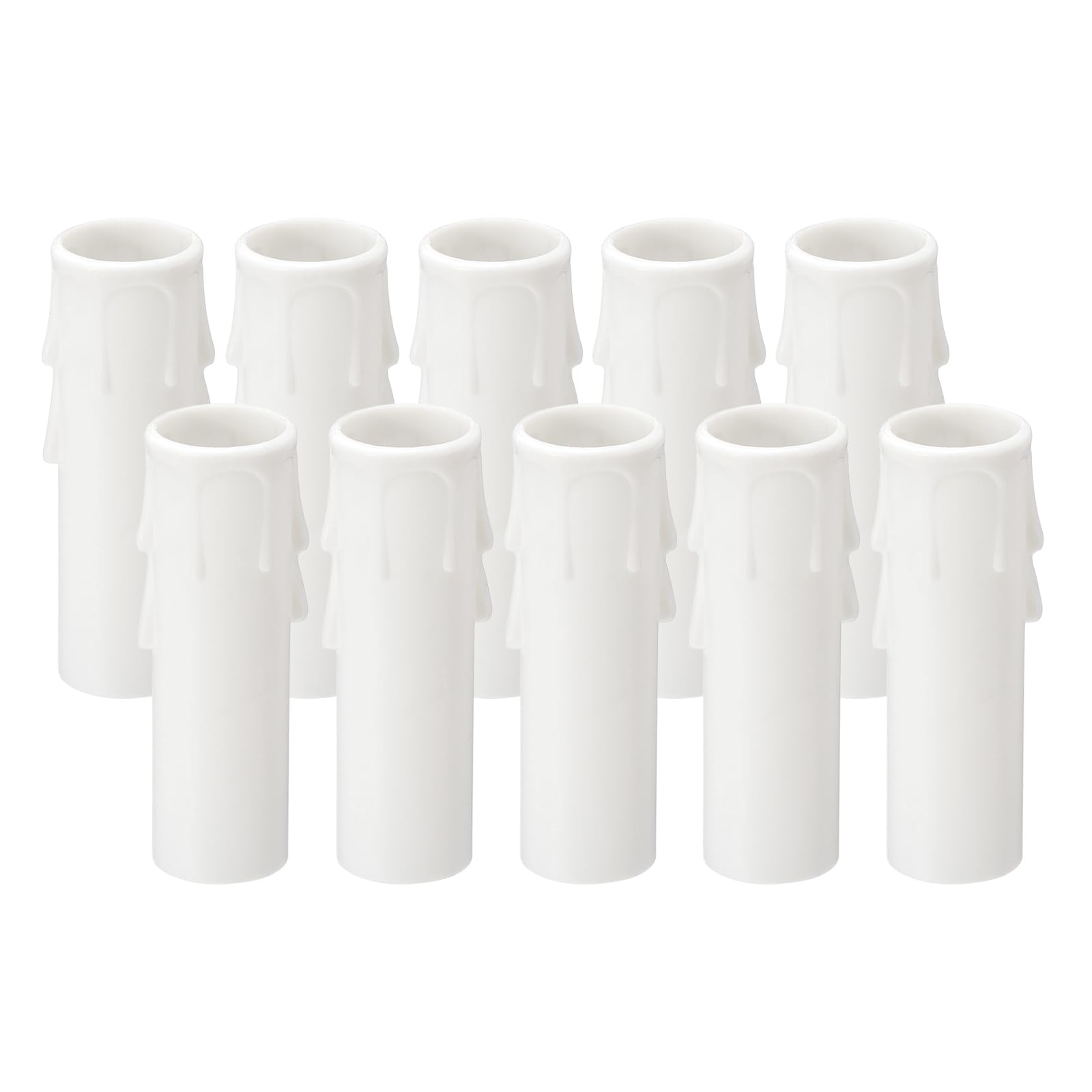 Photo 1 of PATIKIL 3 Inch Tall Candle Covers Sleeves, 10Pcs Plastic E12 Chandelier Socket Sleeves Drip Candle Socket Covers Bulb Light Base Holder for Crystal Candle Lamps, White