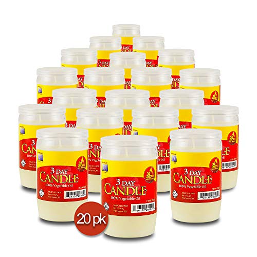 image for Ner Mitzvah Case of 20 x 3 Day Yartzeit Candle - Kosher Yahrtzeit Memo