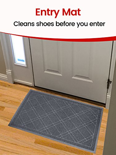 SlipToGrip Universal Door Mat – Plaid Design Size 35” x 23” – Anti Slip, Durable & Washable – Duraloop Mesh Entrance Outdoor & Indoor Welcome Mat – Dirt and Dust Absorber - Thumbnail 2