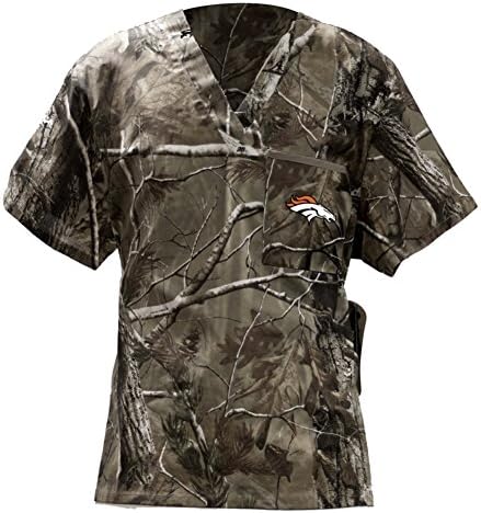 NFL Realtree Camo/Camouflage Medical Scrub (Denver Broncos, Large)