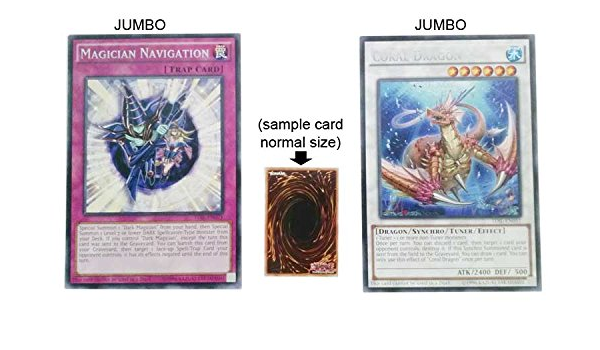 Amazon Com Yugioh Dark Illusion Oversized Rare Jumbo Collector S Cards Coral Dragon Magician Navigator Toys Games