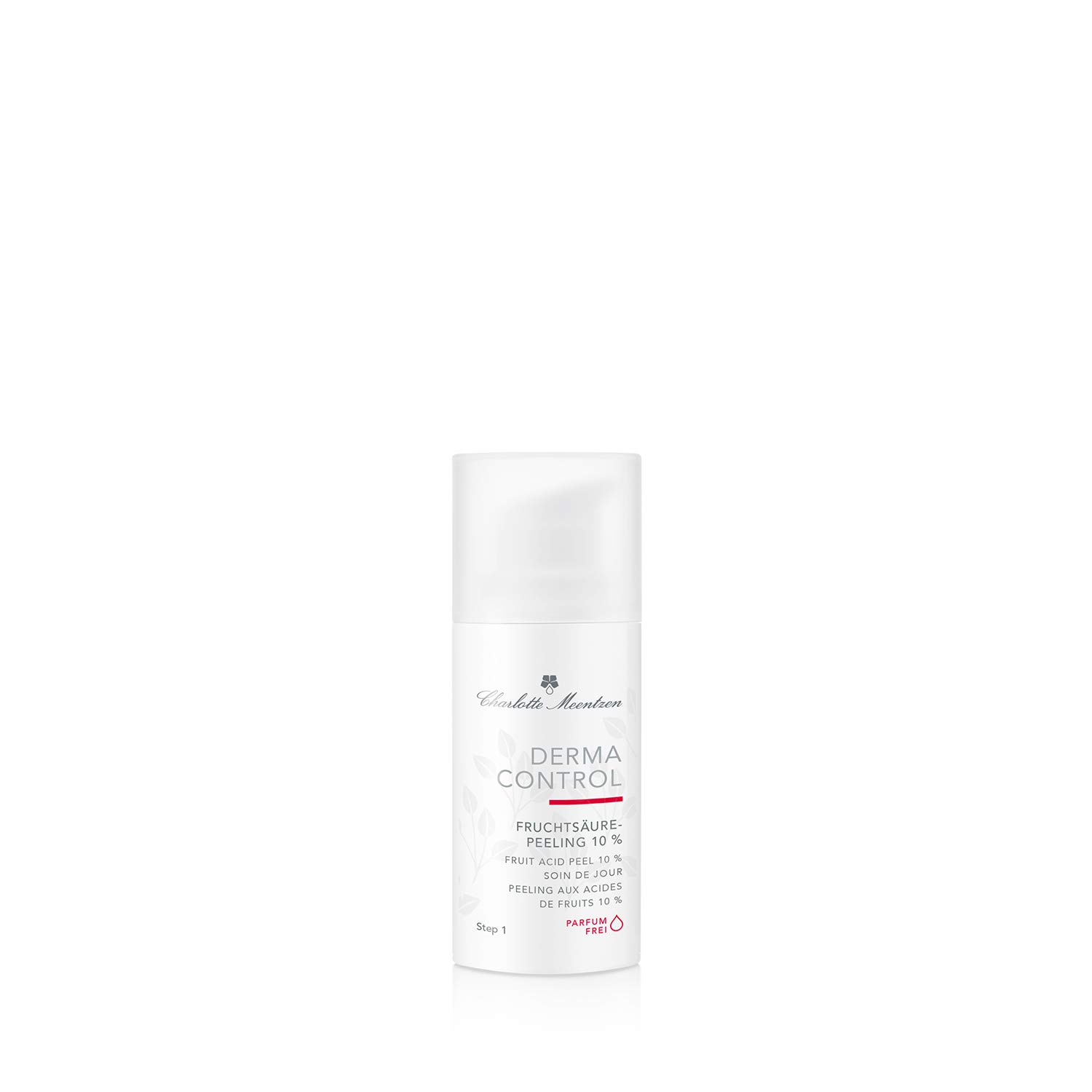 Charlotte Meentzen Derma Control Fruit Acid Peeling 10% - 30 ml, Gently Exfoliates for Fresh, Even Skin - Vegan, Fragrance Free, Mineral Oil Free, Travel Size