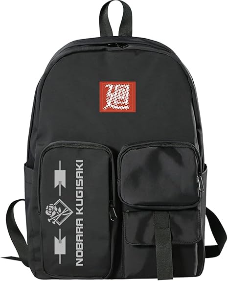 Amazon 呪術廻戦 Jujutsu Kaisen ショルダーバッグ 大容量 イラスト バックパック リュックサック スクールバッグ コスプレ 学生用 青少年 男性用 女性用 通学 旅行 多機能 メンズ レディース ブラック コスプレ 仮装 通販