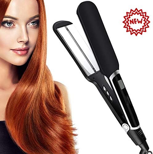 FXXXYSH Hair Straightener, Upgrade Far infrared Negative ion Heated Hair Hair Straighteners, Wide Plate Professional Tourmaline Ceramic Flat Iron,Black