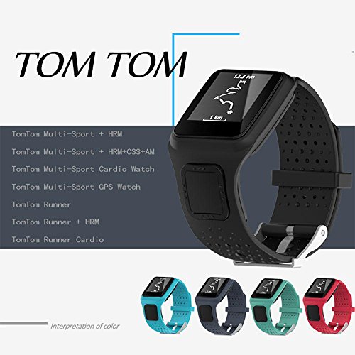 Teepao Replacement Band For TomTom, Silicone Soft Band Strap Bracelet Watch Band For TomTom Multi-Sport GPS HRM Cardio Activity Tracker TomTom Multi-Sport Cardio Watch And More - Thumbnail 7