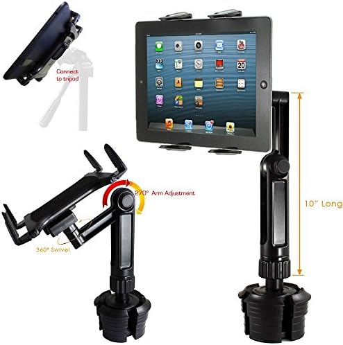 LONG ARM Car Cup Holder TRIPOD Mount FOR APPLE iPad 2 3 4 AIR SURFACE PRO TABLET