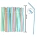 Resinta 500 Pieces Striped Disposable Plastic Straws Multi Colored Flexible Bendable Drinking Straws for Party Supplies, 8 Inch