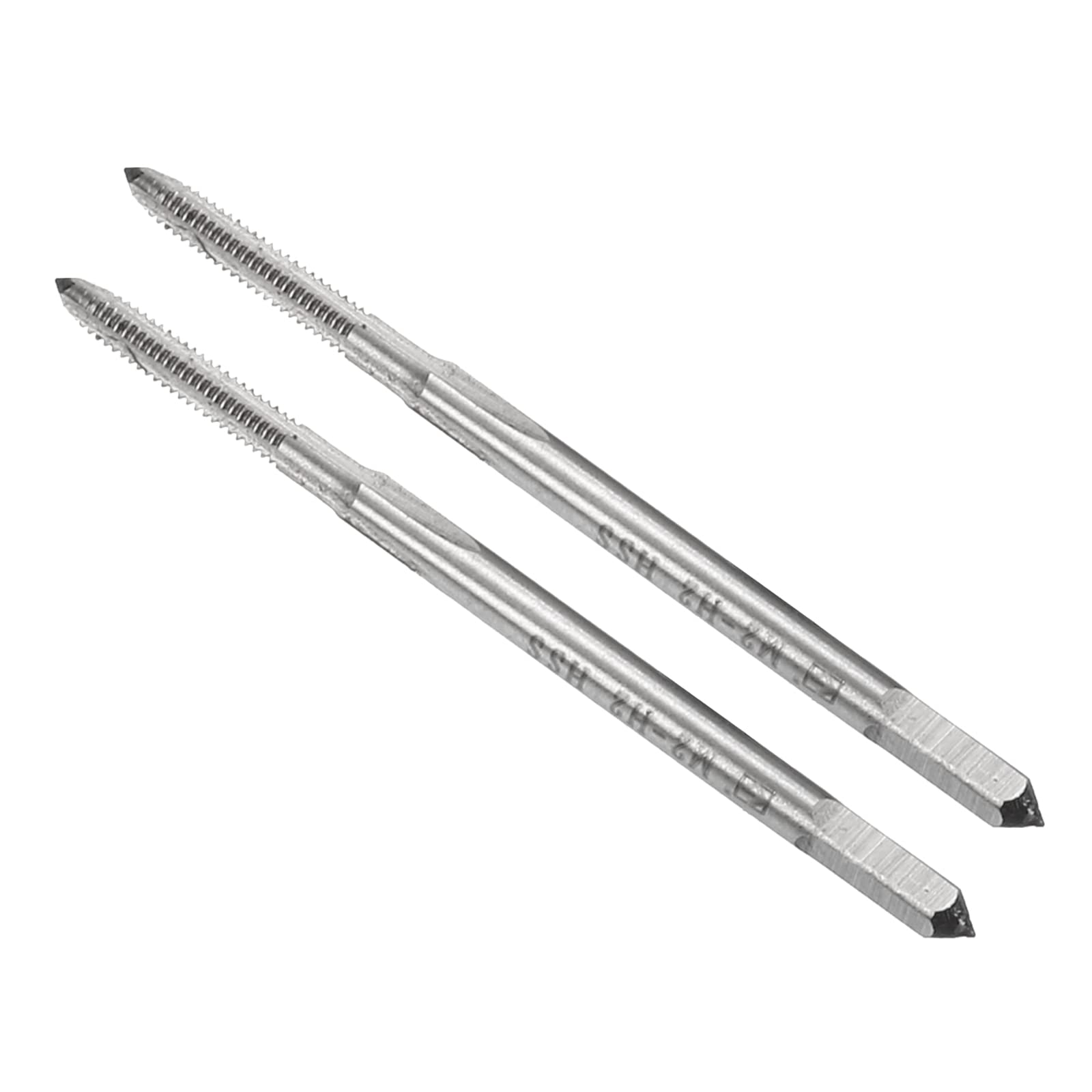 CoCud Thread Milling Taps, Metric M2 x 0.4 Thread H2, High Speed Steel Machine 3 Straight Flutes Screw Threading Tool - (Applications: for Tapping Drilling Machine), 2-Pieces — image 1