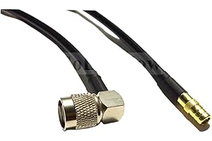 2 Pieces coaxial 50 ohm Right Angle TNC Male to SMB Female RG58 Cable Connector (1.5m)