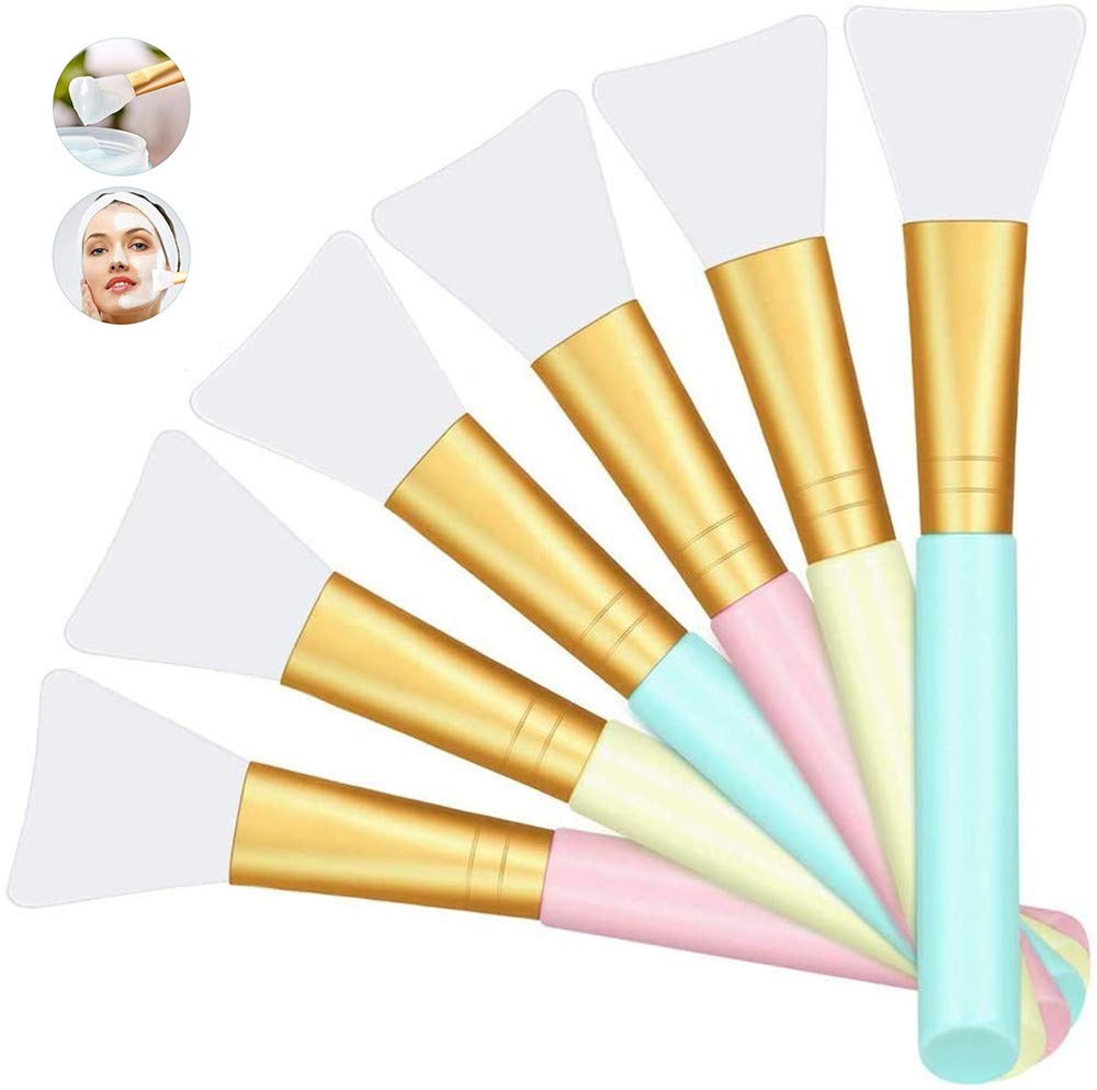 Face Mask Brush,6 Pieces Hairless Silicone Cosmetic Scrapers, Facial Applicator Brushes Cosmetic Brush Mud Mask Brush DIY Makeup Tool for Applying Facial Mask, Eye Mask, Serum or DIY Needs