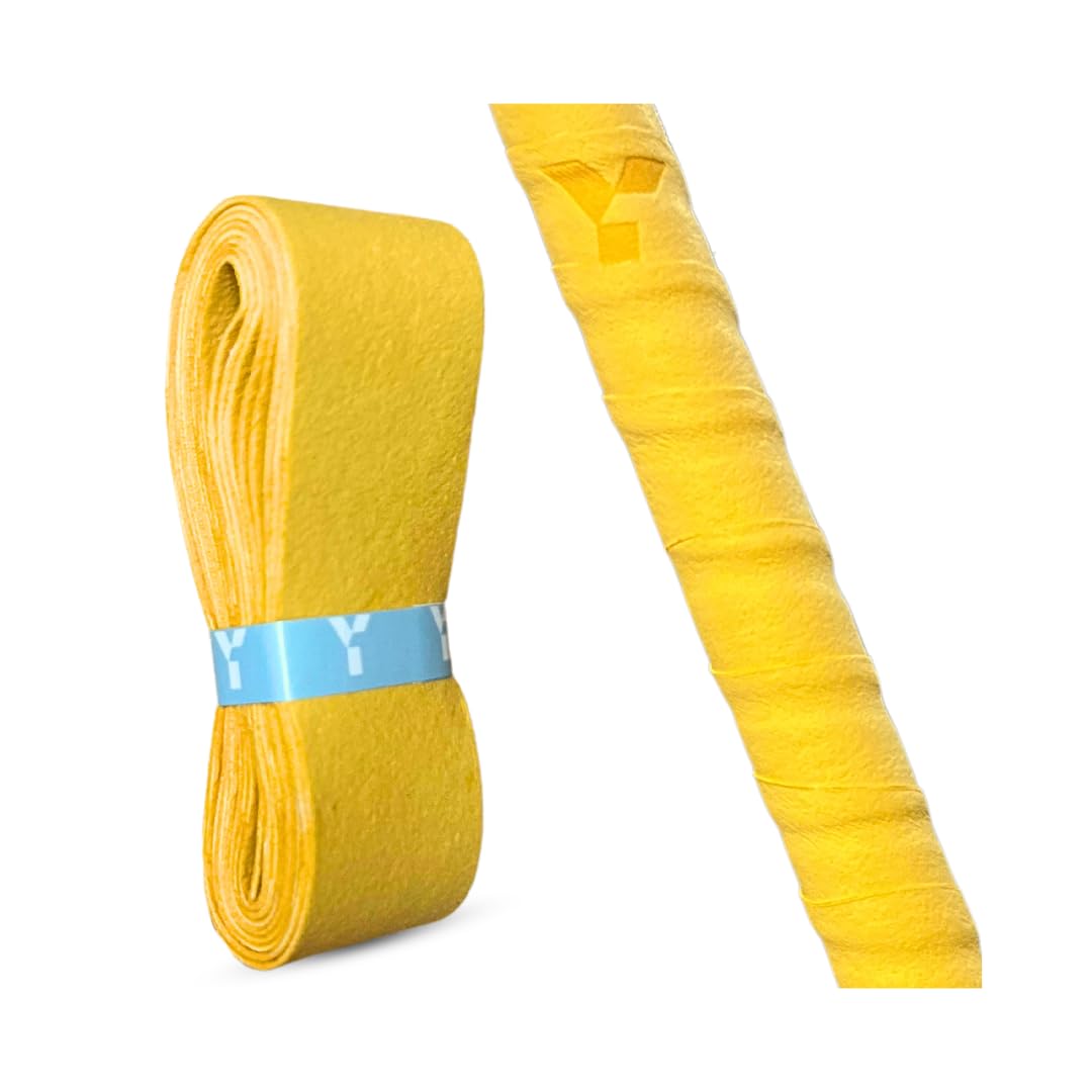 Y Y1 Hockey, Chamois Hockey Stick Grip Yellow, Super Soft Chamois Leather Cloth, Comfortable Grip Hockey Stick Tape in Wet Conditions, Double-Sided, Great Value