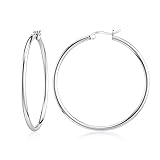 JIAYIQI Sterling Silver Hoop Earrings for Women 18K