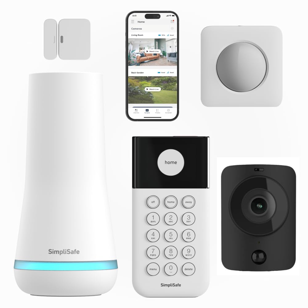 SimpliSafe Home Security Systems | 5 Piece Home Security Camera & Alarm System with Entry & Motion Sensor - Optional Monitoring Subscription - Compatible with Alexa