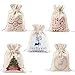 SRHOME 5 Pack Christmas Bags Santa Sack,Canvas Bag for Gifts Kids, Candy,Jewelry Storage,Drawstring Bag for Storage Use--Perfect for Carry Gifts,Candies, Decoration