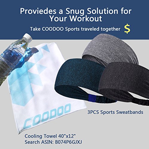 image for COODOO 4PCS Non-Slip Stretch Elastic Wide Headbands, Thin & Breathable