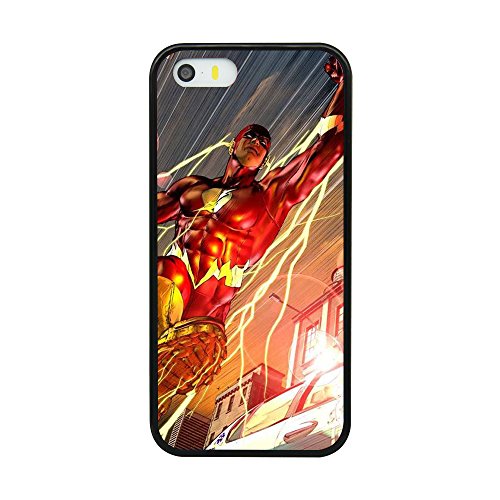 Justice League The Flash Barry Allen Theme Case For Iphone 5/5S/SE Comic TPU Silicone gel edge + PC Bumper Case Skin Protective Custom Designed Printed Phone Protector Full Protection Cartoon Cover