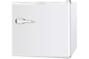 LHRIVER Mini Freezer Compact Upright Freezer, 1.2Cu.ft Small Freezer with Handle, Removable Shelves, Adjustable Thermostat Low Noise freezer for Apartment, Home, Office, White