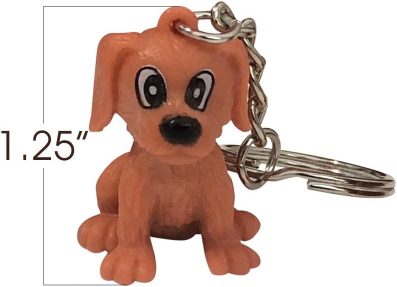 ArtCreativity Puppy Keychains, Set of 20, Fun Keychains for Backpack, Purse, Luggage, Unique Birthday Party Favors for Kids, Goodie Bag Fillers, Small Prizes for Boys and Girls: Toys & Games