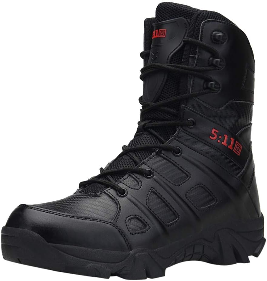 Yuxikong Men's Combat Military Tactical Boots, Comfortable Non-Slip Wear-Resistant Combat Hiking Outdoor Boots