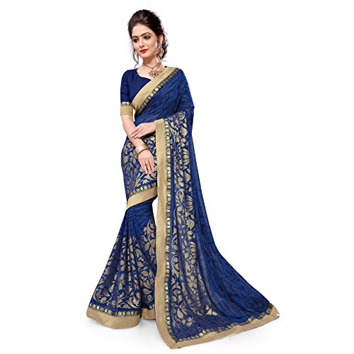 Viva n diva sarees for women s party wear blue colour g…