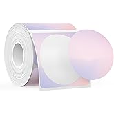 SUPVAN T50M Series Label Maker Tape, Round Size Φ 2'' 140 Labels/Roll Genuine Laminated Thermal Label Tape Refill, Waterproof Oilproof Highly Adhesive Auto Detect Labels, Black on Gradient Purple