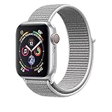 AdMaster Compatible for Apple Watch Band 42mm 44mm, Soft Nylon Sport Loop Replacement Wristband Compatible iWatch Apple Watch Series 4/3/2/1 Seashell