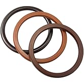 MAHAVIMOKSA 6 Packs Round Wood Handbag Purse Handles for Bag Making Purse Making Handle Replacement