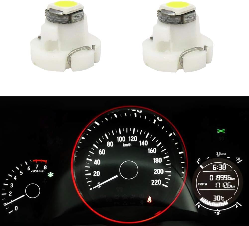 WLJH 10x White T3 Neo Wedge 3030 SMD Chipest 8mm Base Led Car Instrument Cluster Led Bulb Dashboard Gauge Bulb HVAC AC Heater Climate Controls Lamps Radio Switch Indication Interior Light Replacement