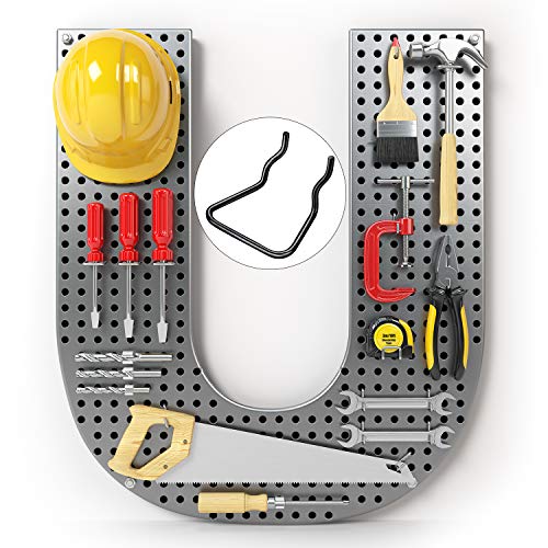 30 Pieces Pegboard Plier Holders, Black Double Loop Stainless Steel