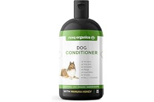 RESQ ORGANICS Hypoallergenic Dog Coat Conditioner- Detangles & Softens Fur, Calms Itching & Dryness, Organic Aloe Vera & Manuka Honey Soothes The Skin, Reduces Dandruff, Shedding, Scratching and More.