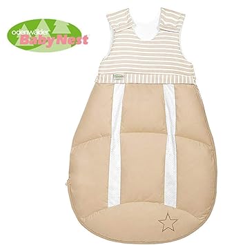 Odenwälder BabyNest Schlafsack 4allSeasons gefüllt mit hochwertigen Daunen 2-tlg. Latte 90 cm