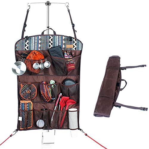 Sue Supply Portable Multi-Functional Travel Camping Storage Hanging Bag Fold-up Household Wall Hanging Bag with Back Storage Net Pocket Camping Accessories Mandatory