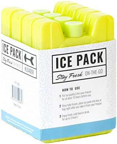 Kleager Ice Pack for Lunch Box set of 4 Reusable Freezer Cooler for School Kids Containers and Bags - Yellow