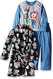 Yo-Kai Watch Boys' 3-Piece Pajama Set with Robe with Yo-Kai,Black/Blue,8