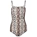 Milumia Women's Sexy Spaghetti Strap Snake Skin Print Cami Bodysuit Multicolor M
