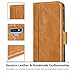 ProCase Genuine Leather Case for Galaxy Note 9, Vintage Wallet Folding Flip Case with Kickstand and Multiple Card Slots Magnetic Closure Protective Cover for Galaxy Note 9 (Brown)