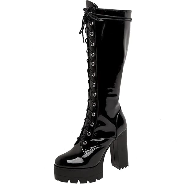 Women's Cowgirl Boots With Skull Embroidery - Western Chunky Heel Pull-On Knee High Boots