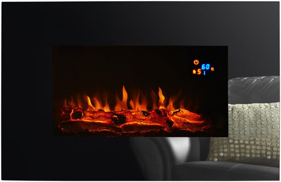 Focal Point Fires FPFAZ00901 Shrewsbury LED Wall Mounted Electric Fire, Black