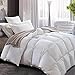 Luxurious All Seasons White Goose Down Comforter-Solid White Hypo-allergenic Duvet Insert 1000 Thread Count , 700+Fill Power 100% Cotton Shell Down Proof With Tabs ( King, White / Lightweight Warmth )