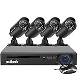 Zclever 4 Channel Security System 1080N AHD DVR Surveillance Security System 4 HD 1200TVLNight Vision Security Cameras No HDD