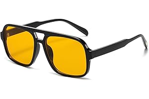 Breaksun Retro Aviator Sunglasses for Women Men Trendy Classic 70s Square Aviator Sun Glasses Vintage Shades