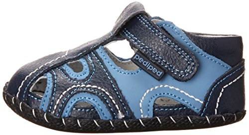 pediped Brody Originals Fisherman Sandal (Infant/Toddler),Navy/Light Blue,X-Small (0-6 months)