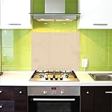 Pantalla antisalpicaduras de cristal / Panel de vidrio templado para cocina, 75 x 60 cm, Marfil, UltraClear ® Glass