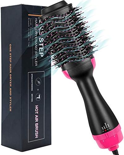 LorFain One Step Hair Dryer and Volumizer, Dry & Straighten & Curl in One Step Hair Hot Air Brush High-Power Negative Ion Generator Hair Curler Brush for Women