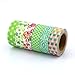 Floral natural dot washi tape,Set of 6 rolls