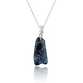 GEMKORA Pietersite Pendant Necklace, Natural Tumbled Crystals, Irregular Gemstone, Healing Stone, Daily Wear, Trendy Silver Plated Brass Women Jewelry 18 inch