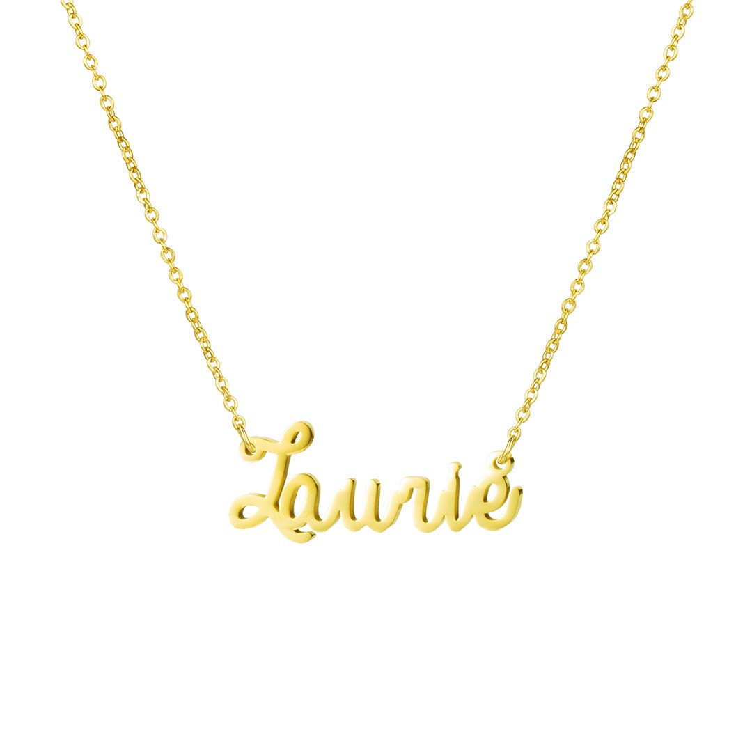 Awegift Personalized Name Necklace 18K Gold Plated New Mom Bridesmaid Gift Jewelry for Women, Metal
