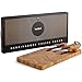 VonShef Herringbone Acacia Cheese Board Server Plate, Paddle Platter Board with Hanging Loop and 3 Piece Cheese Knife Serving Utensil Set, Wooden, with Gift Box